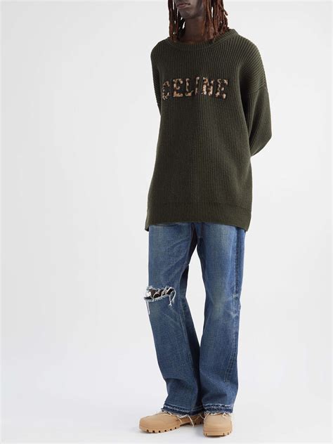 celine oversized sweater in ribbed wool